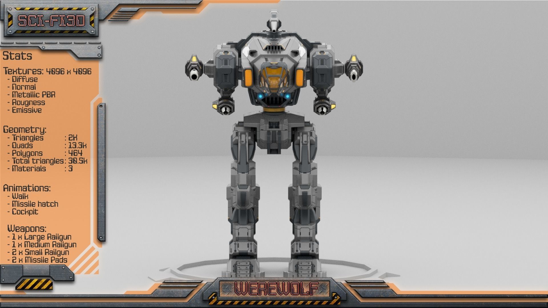 Battle Mechs Bundle - low-poly animated - 3D Model Collection_54