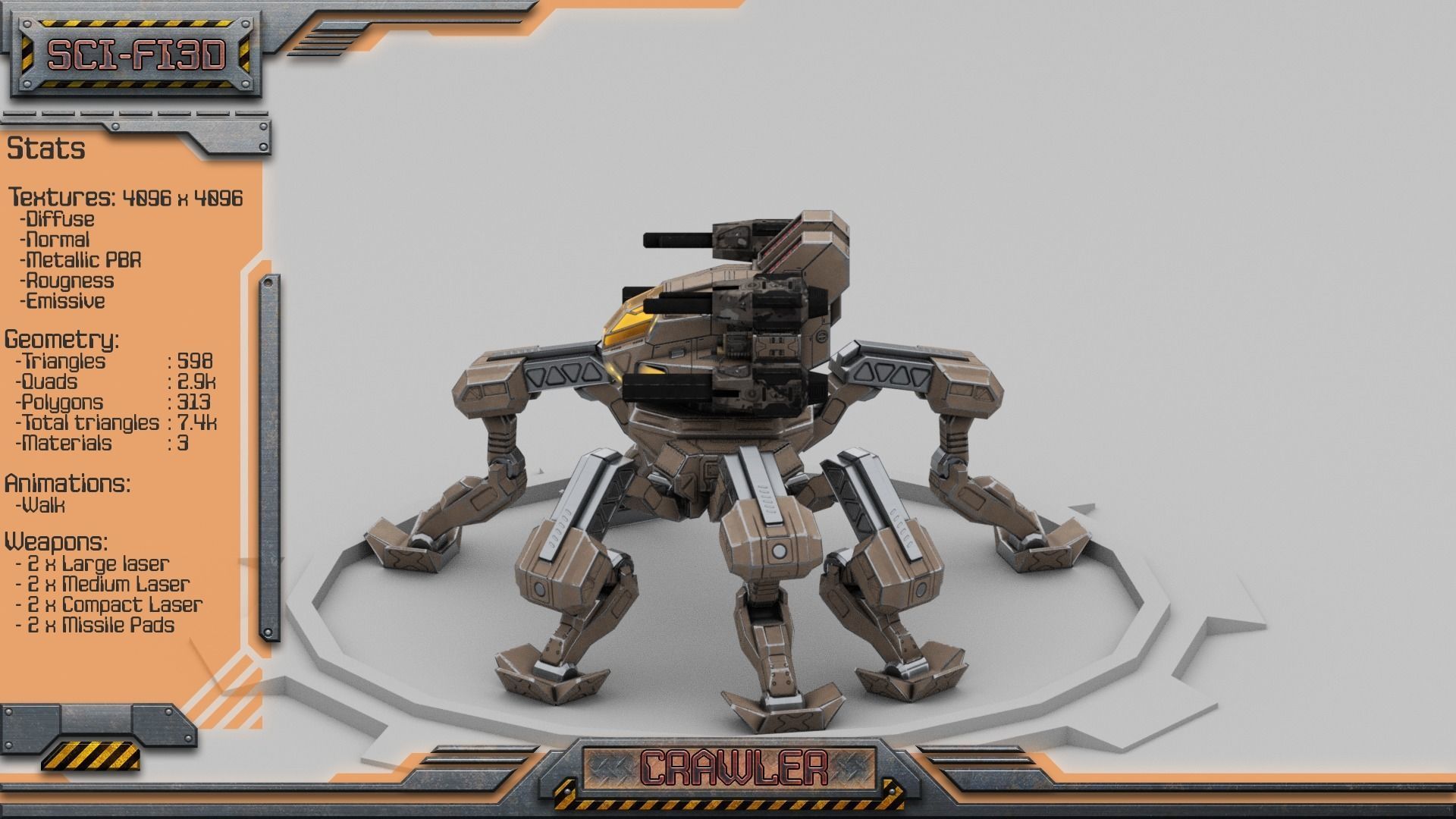 Battle Mechs Bundle - low-poly animated - 3D Model Collection_15