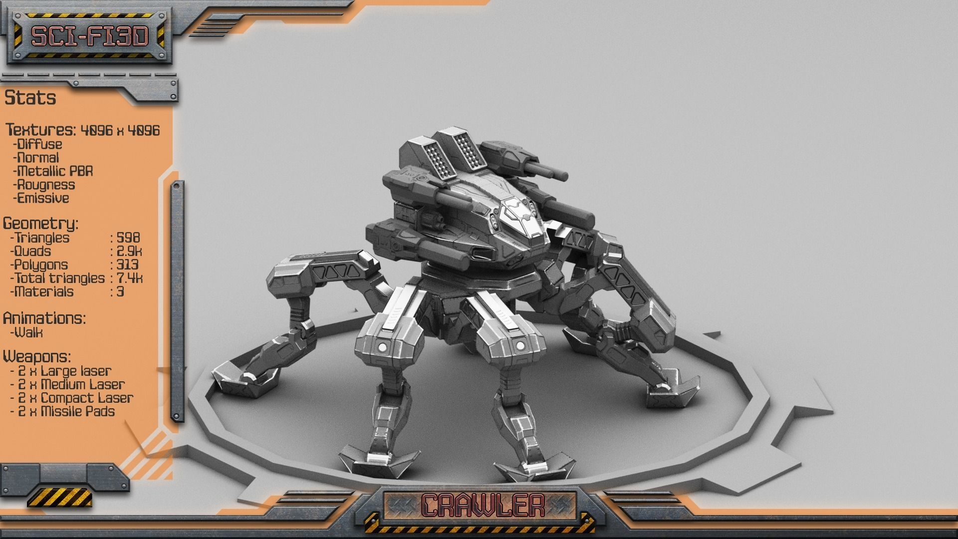 Battle Mechs Bundle - low-poly animated - 3D Model Collection_21