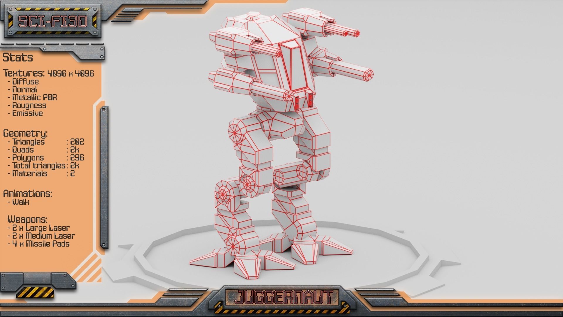 Battle Mechs Bundle - low-poly animated - 3D Model Collection_83