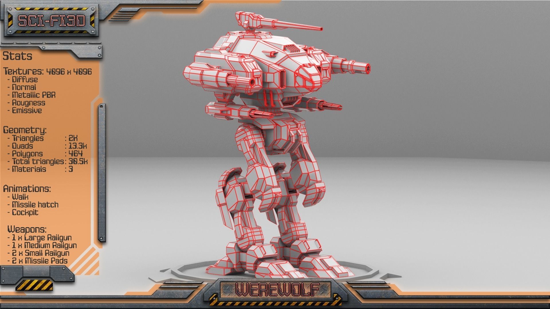 Battle Mechs Bundle - low-poly animated - 3D Model Collection_63