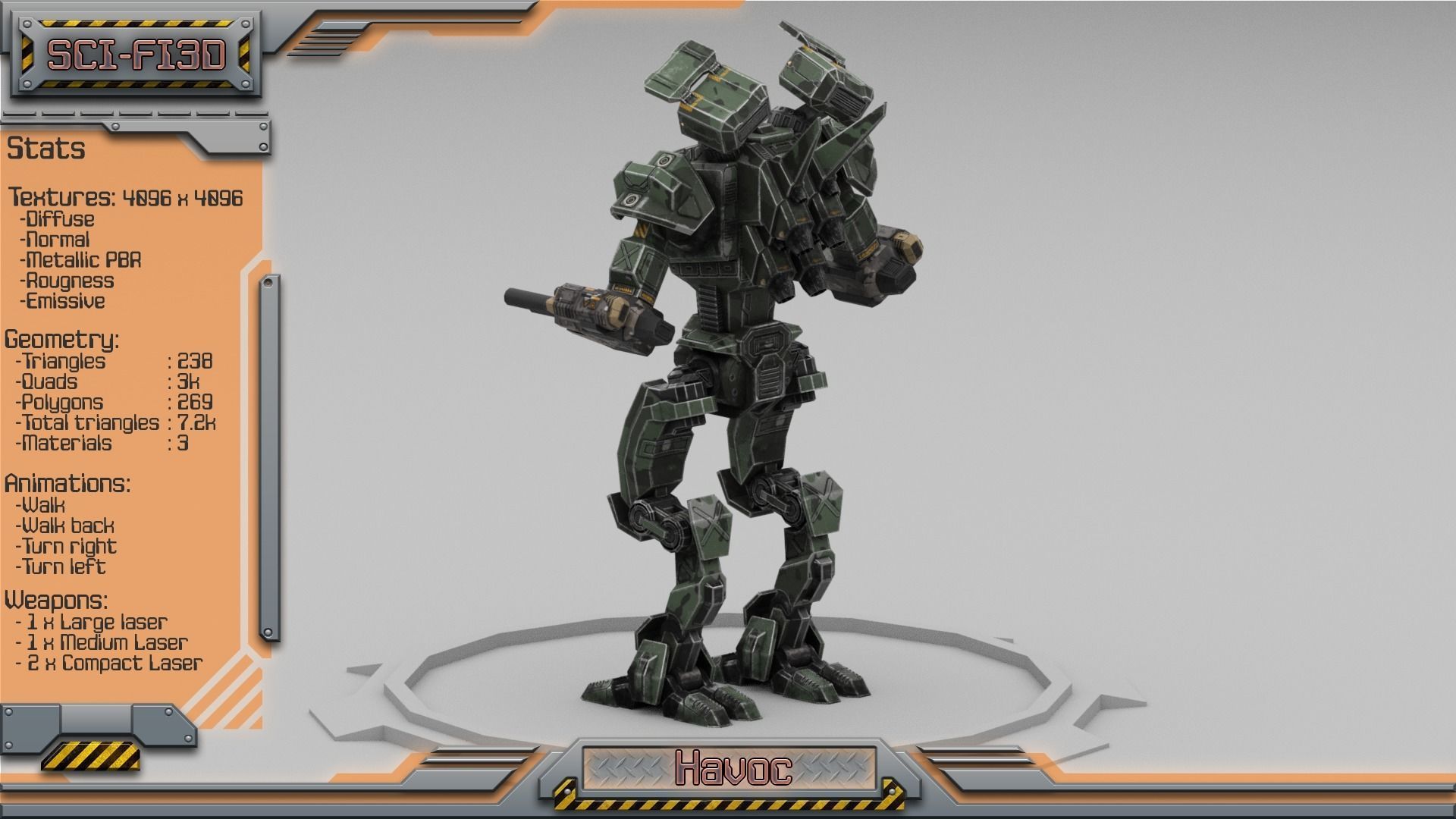 Battle Mechs Bundle - low-poly animated - 3D Model Collection_26