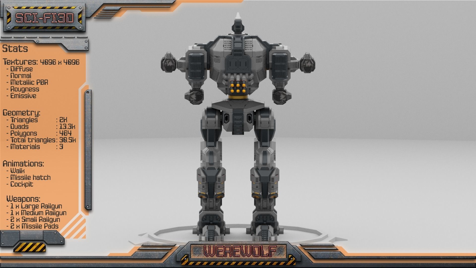 Battle Mechs Bundle - low-poly animated - 3D Model Collection_58