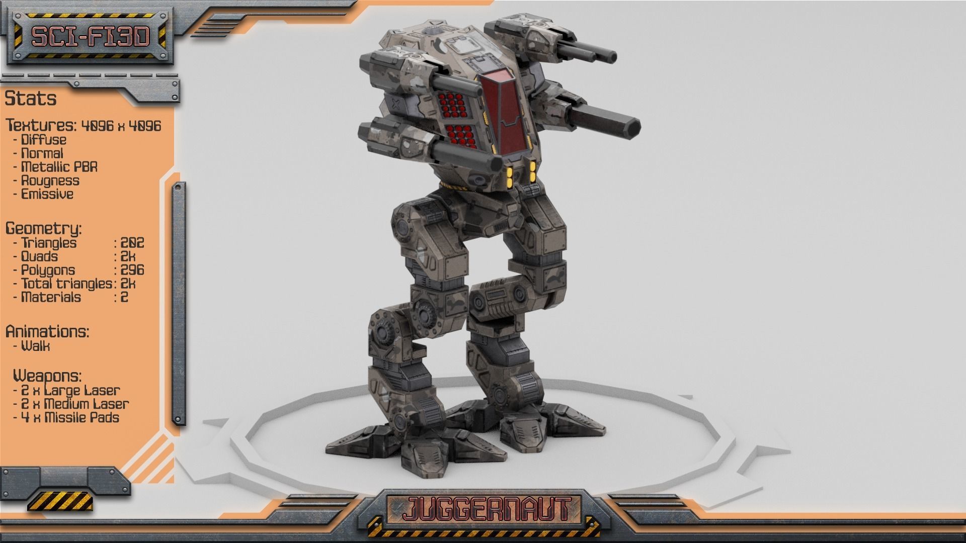 Battle Mechs Bundle - low-poly animated - 3D Model Collection_81
