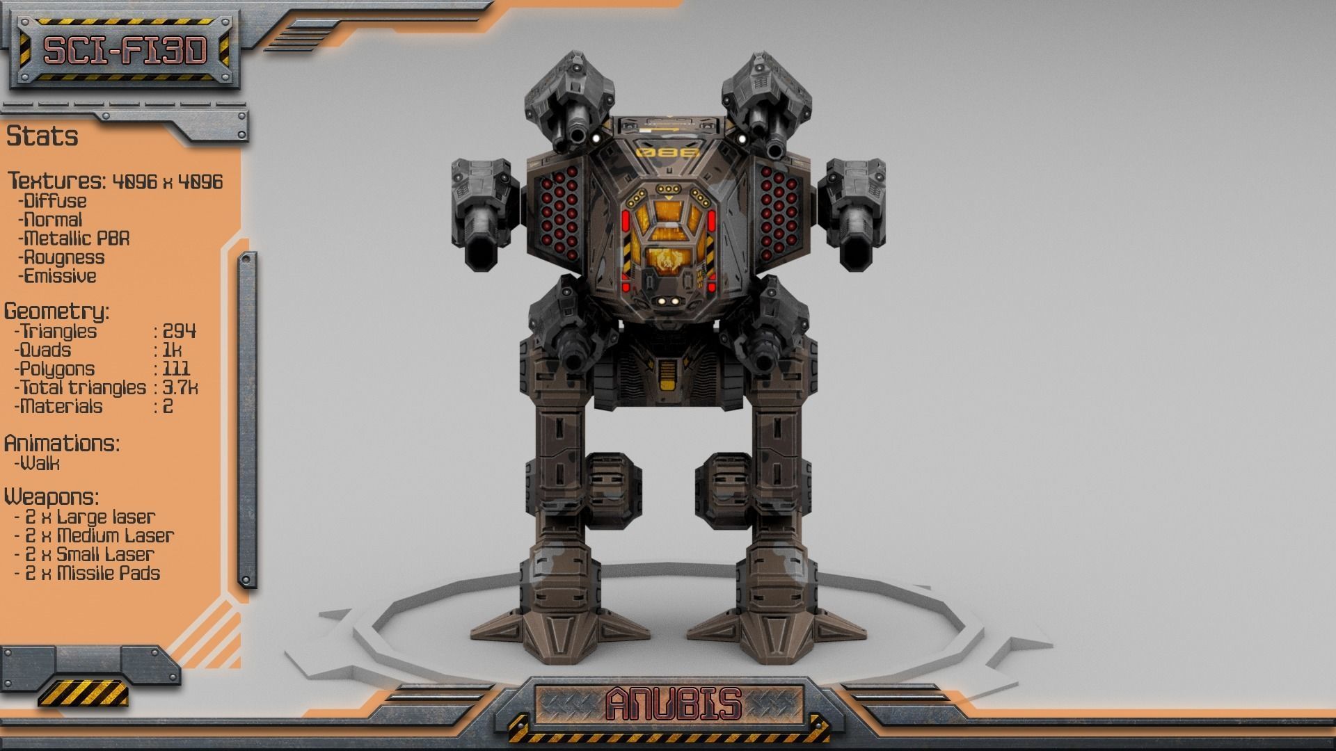 Battle Mechs Bundle - low-poly animated - 3D Model Collection_3