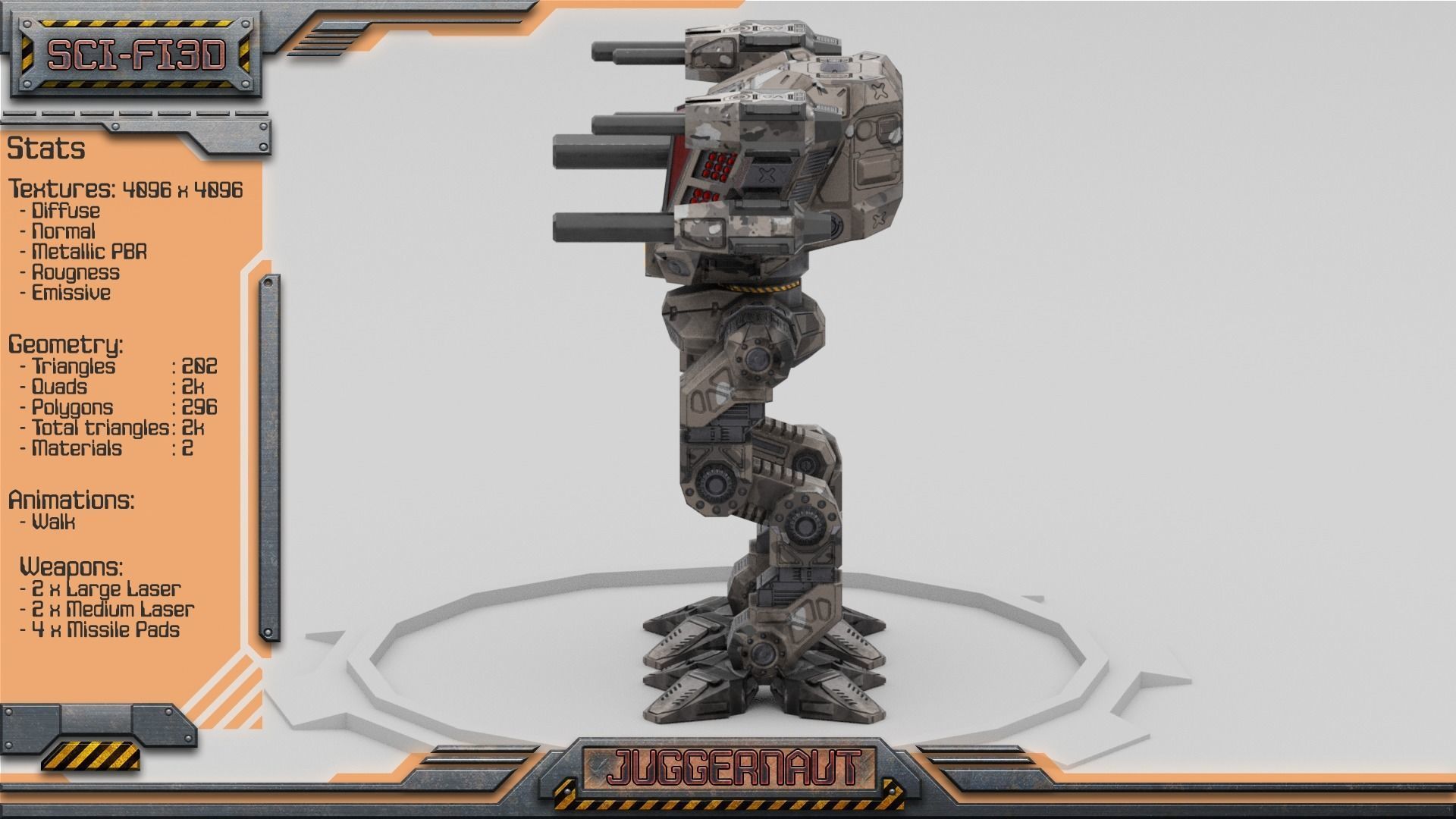 Battle Mechs Bundle - low-poly animated - 3D Model Collection_76