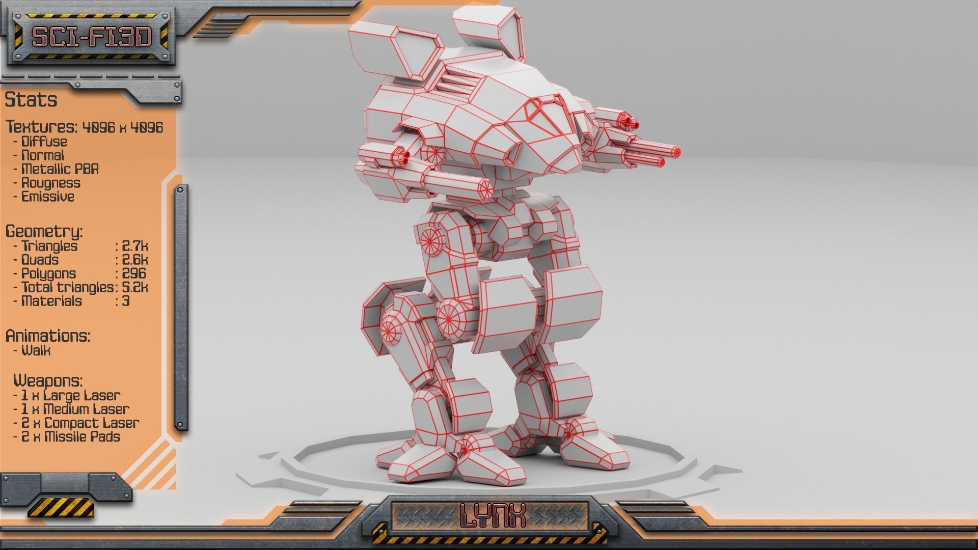 Battle Mechs Bundle - low-poly animated - 3D Model Collection_103