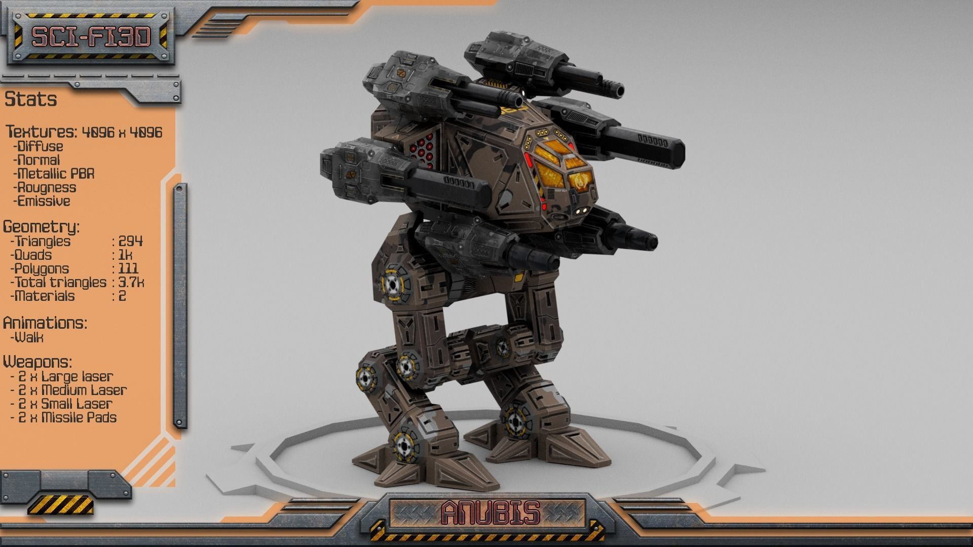 Battle Mechs Bundle - low-poly animated - 3D Model Collection_10