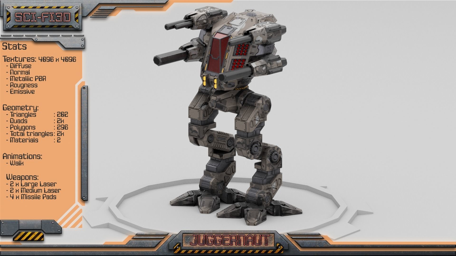 Battle Mechs Bundle - low-poly animated - 3D Model Collection_75