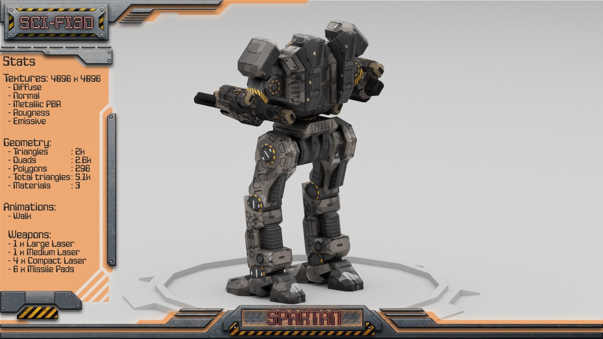 Battle Mechs Bundle - low-poly animated - 3D Model Collection_87