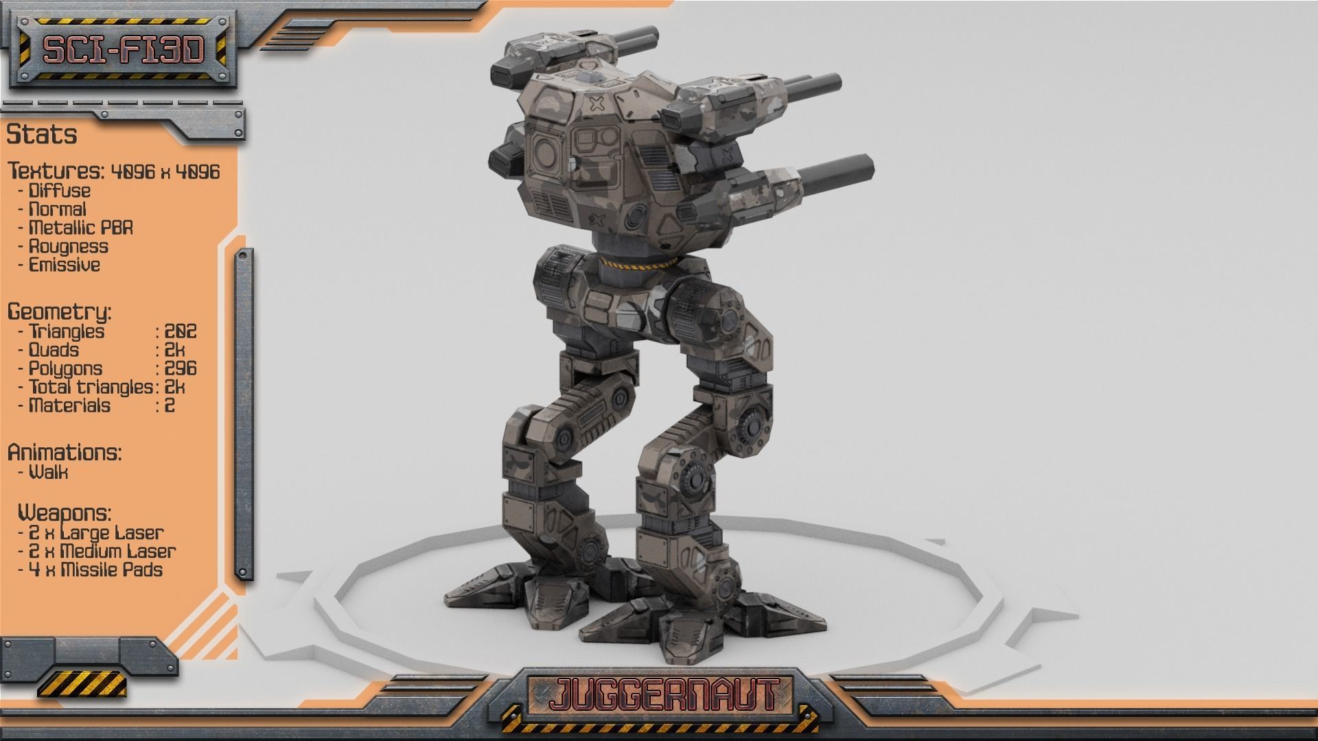 Battle Mechs Bundle - low-poly animated - 3D Model Collection_79