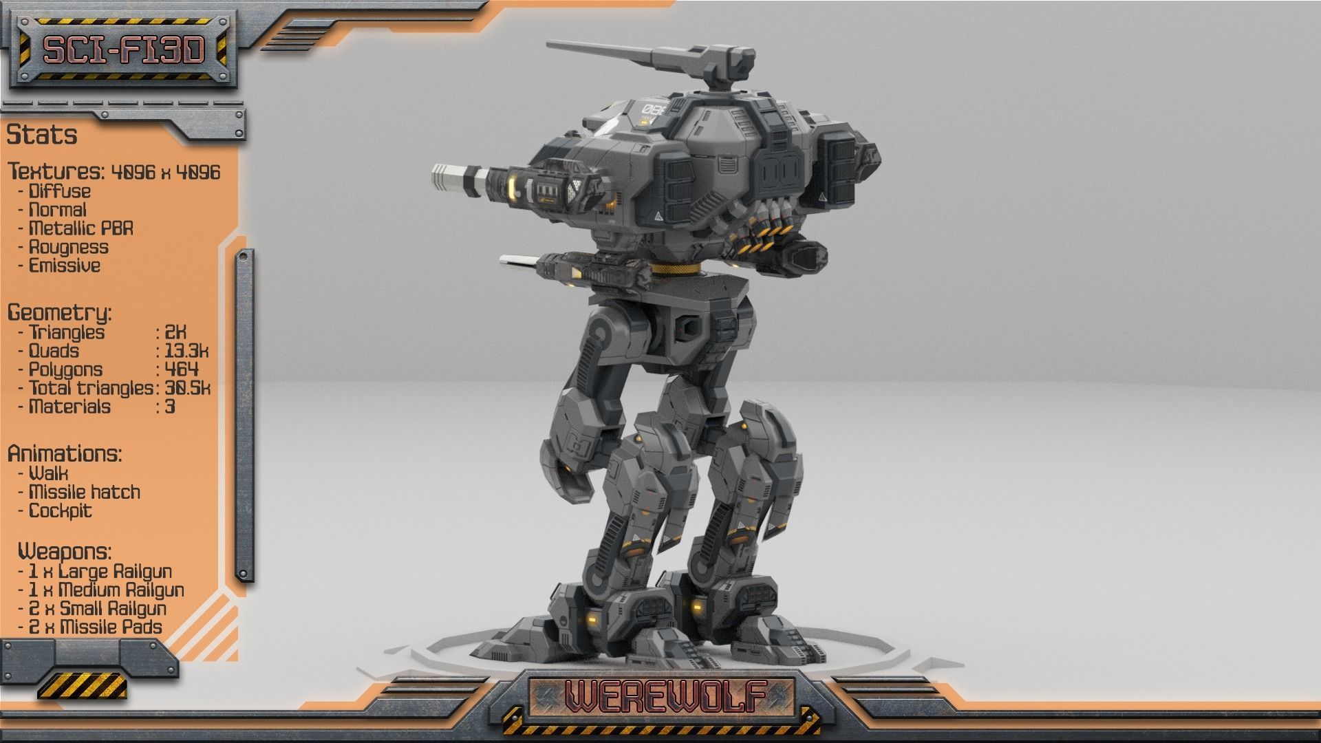 Battle Mechs Bundle - low-poly animated - 3D Model Collection_57