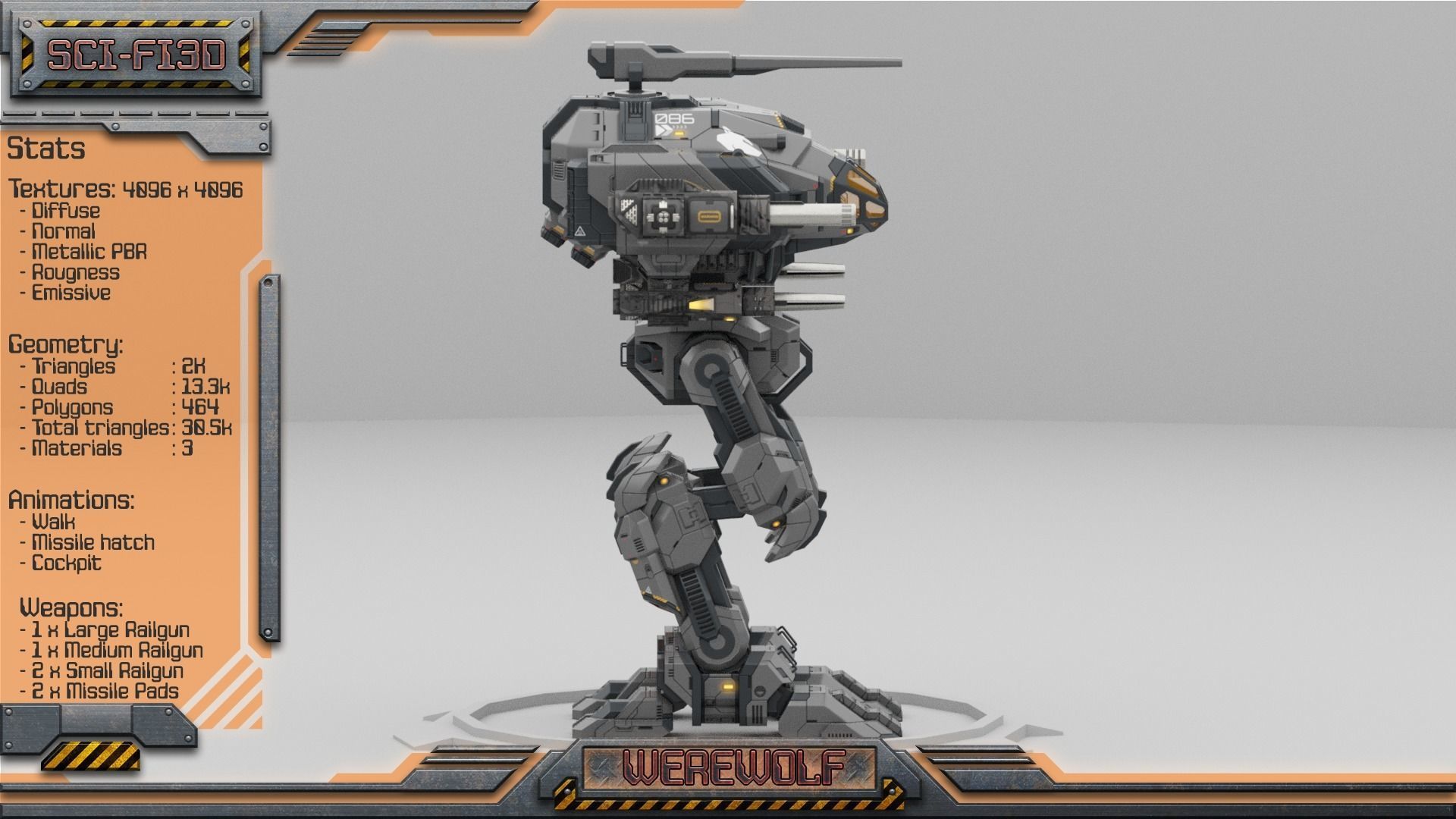 Battle Mechs Bundle - low-poly animated - 3D Model Collection_60