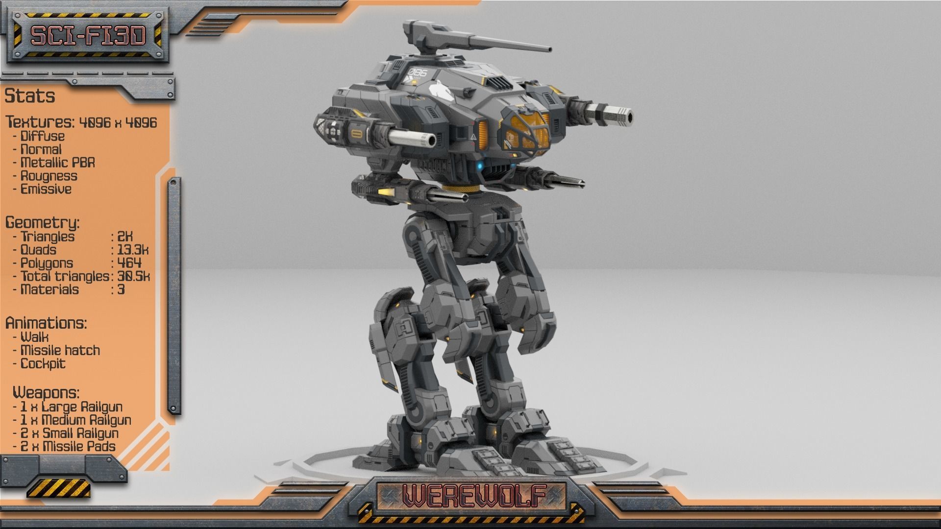 Battle Mechs Bundle - low-poly animated - 3D Model Collection_61