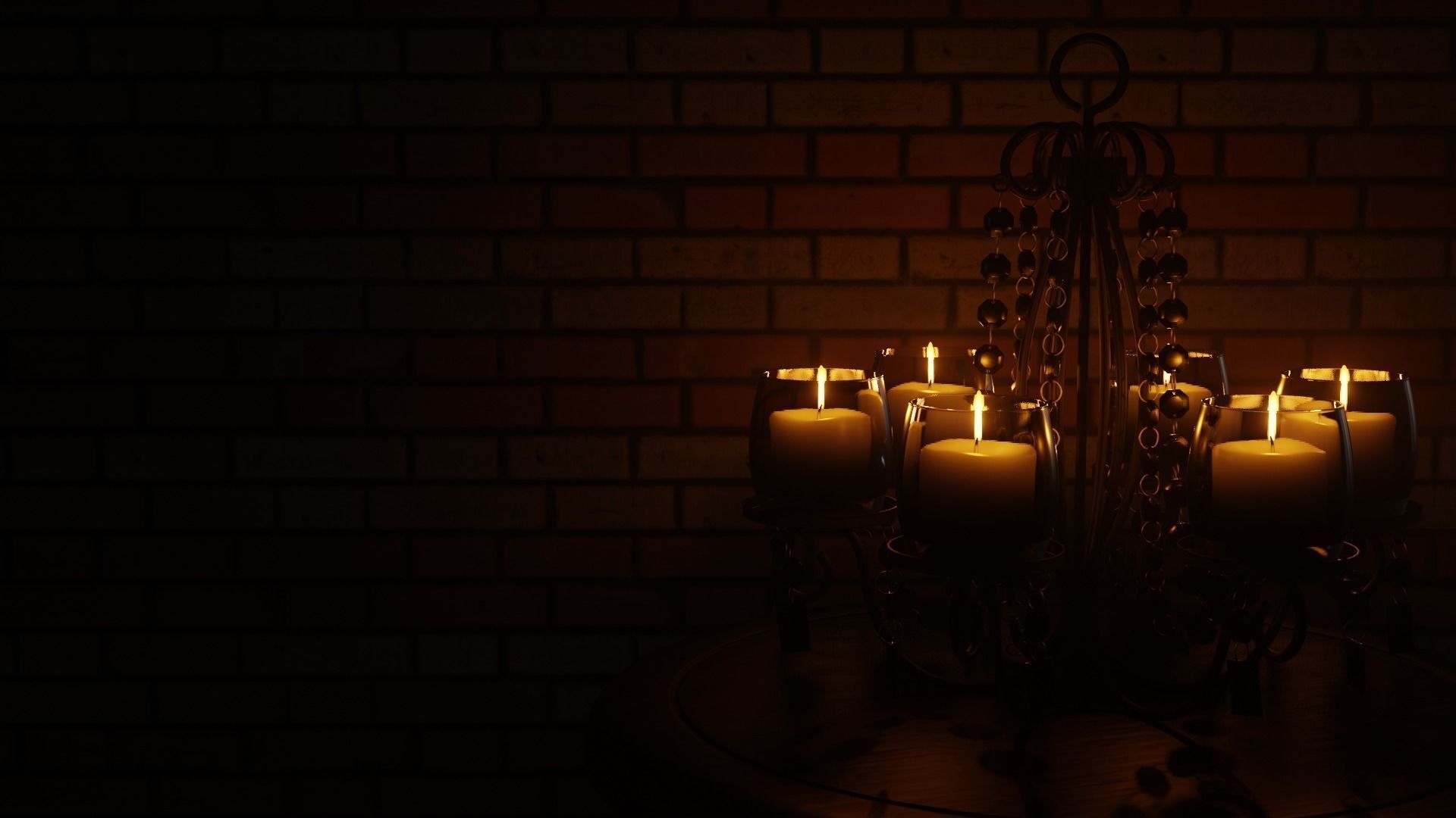 3D Candle Chandelier Free 3D model_4