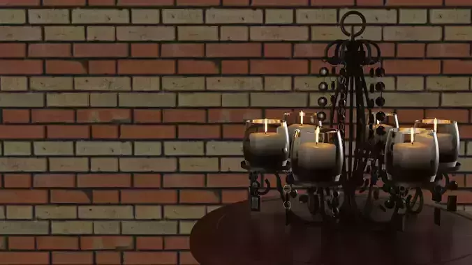 3D Candle Chandelier Free 3D model