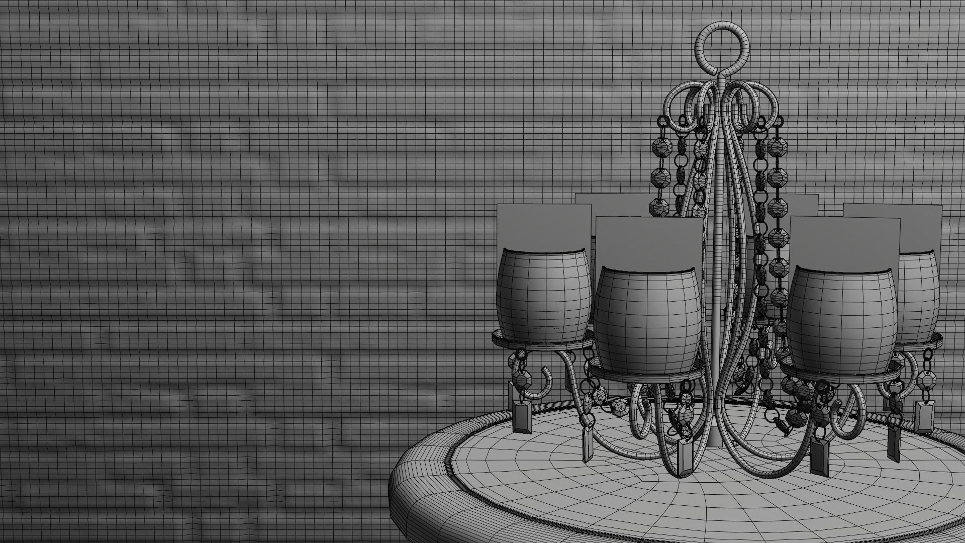 3D Candle Chandelier Free 3D model_5
