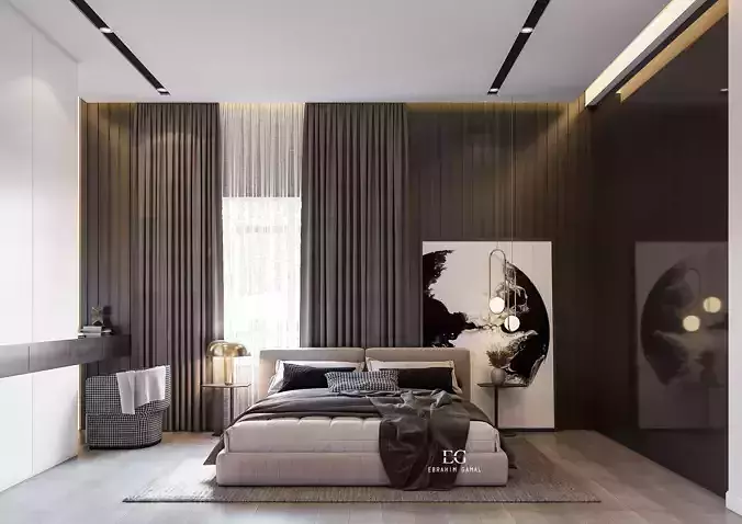 Modern Master Bedroom 3D model