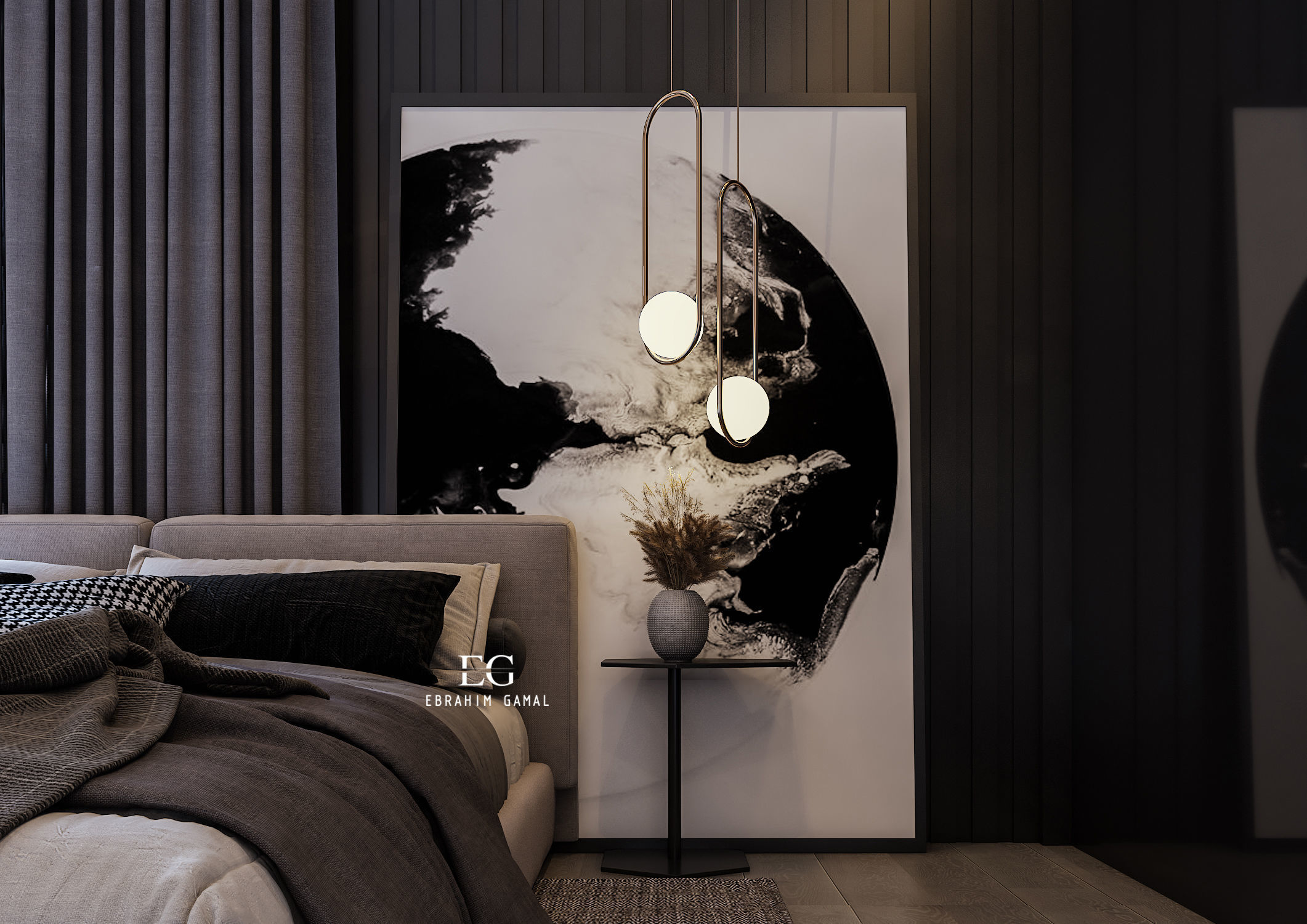 Modern Master Bedroom 3D model_5