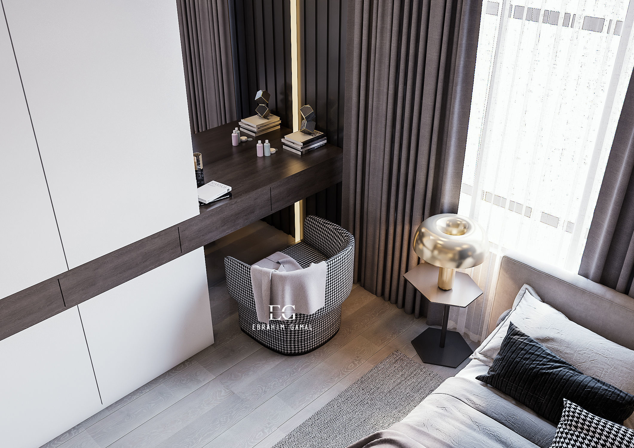 Modern Master Bedroom 3D model_6