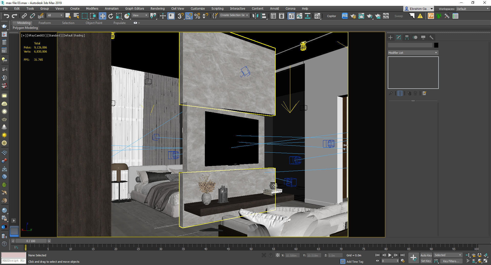 Modern Master Bedroom 3D model_10