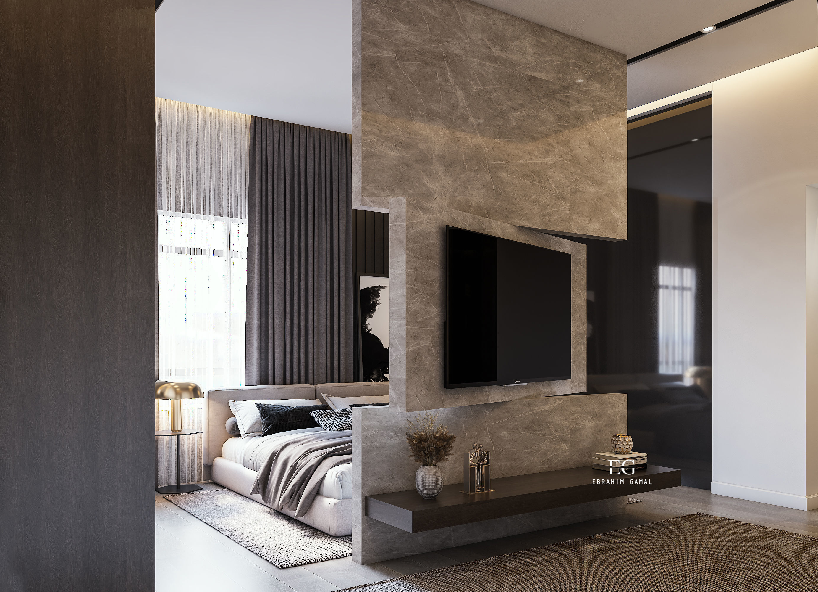 Modern Master Bedroom 3D model_2