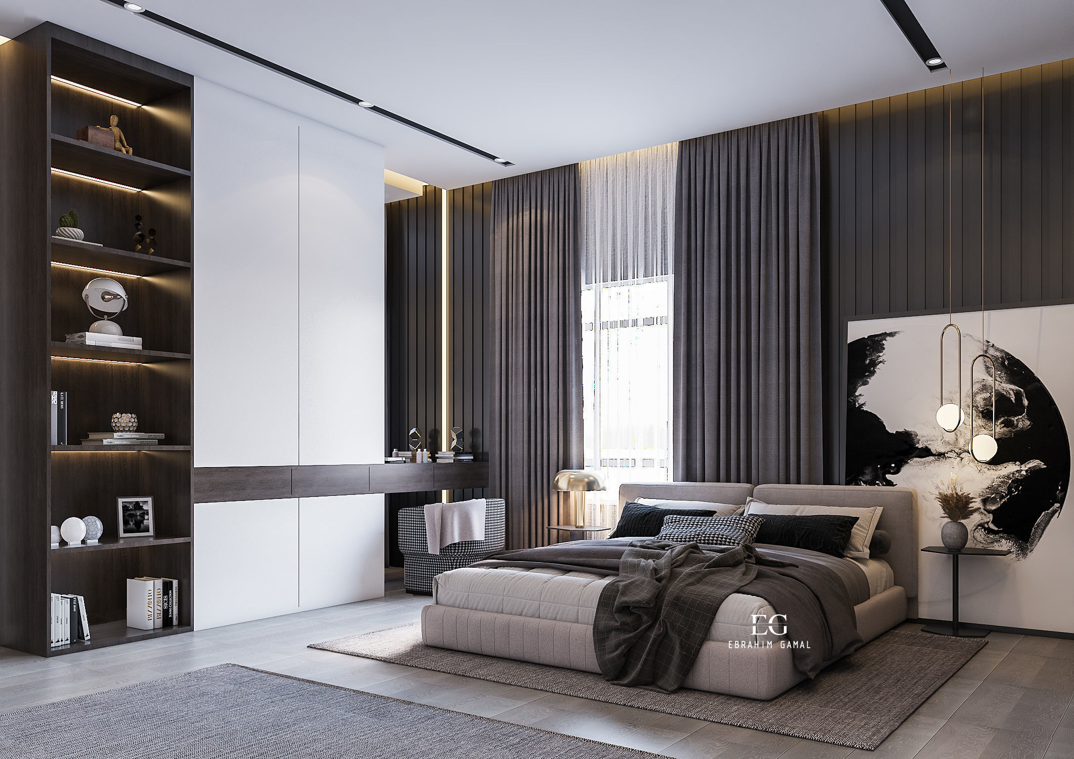 Modern Master Bedroom 3D model_7
