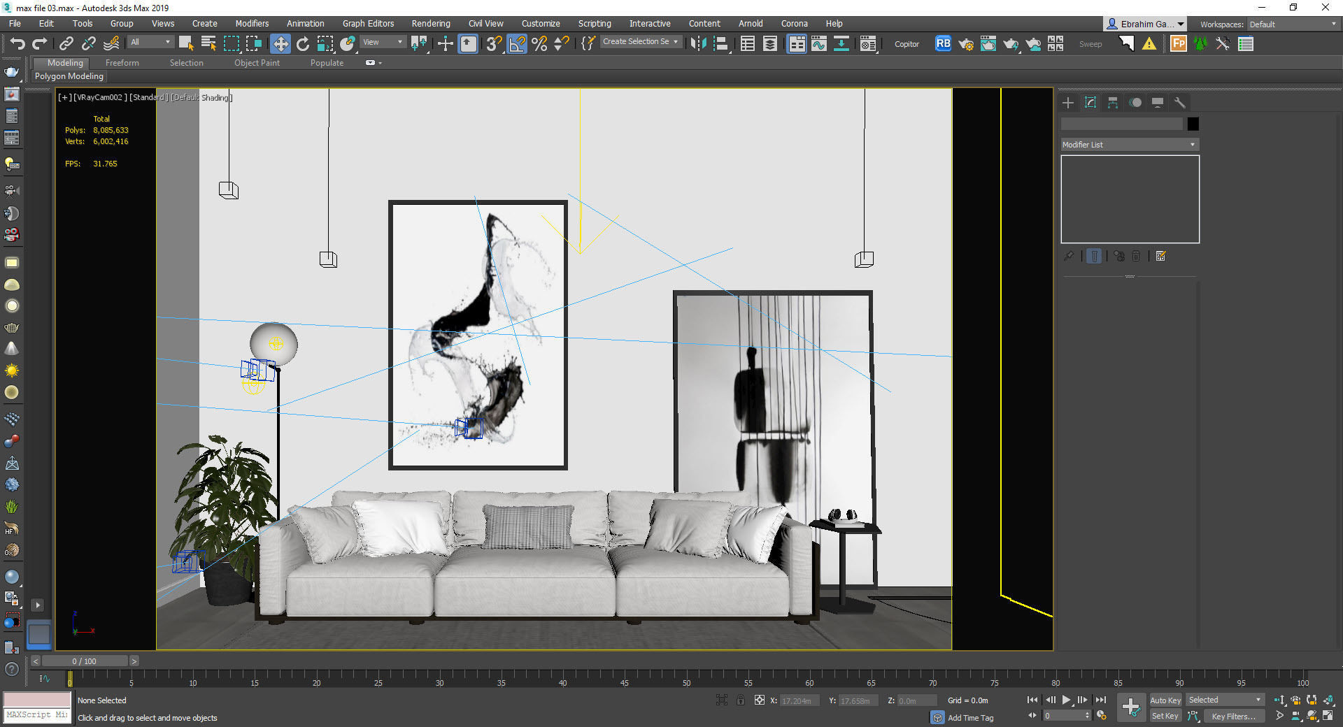 Modern Master Bedroom 3D model_11