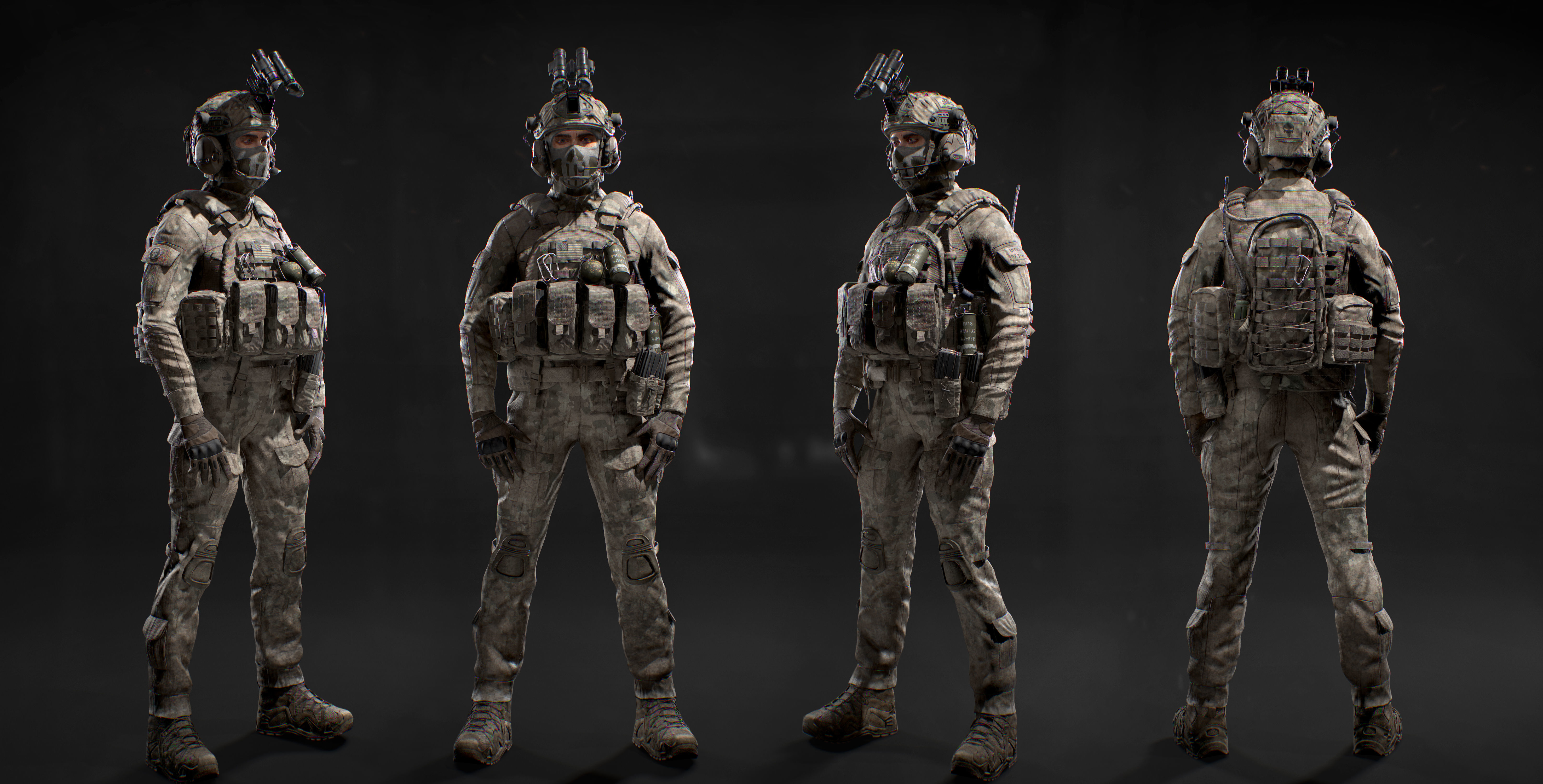 US SOF Soldier Low-poly 3D model_5