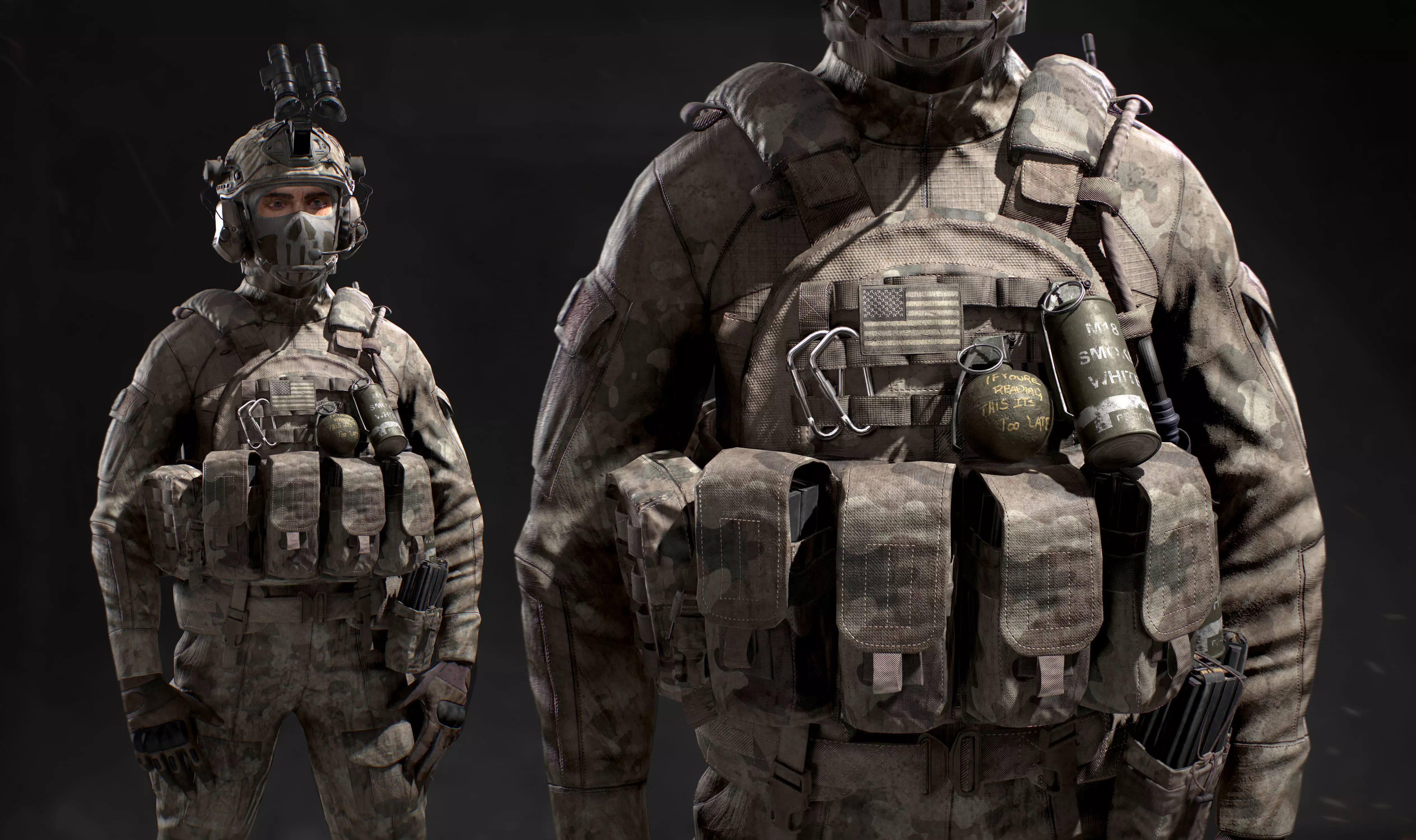 US SOF Soldier Low-poly 3D model_0