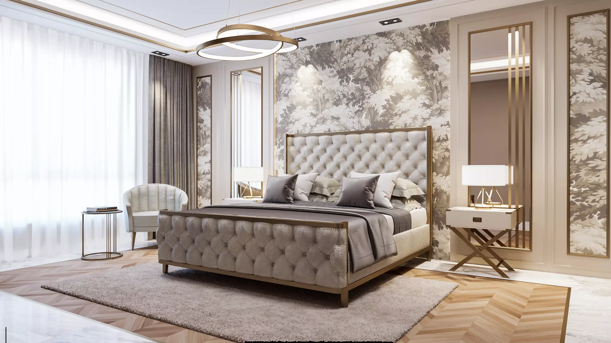 Modern Bedroom Interior 3D model_0