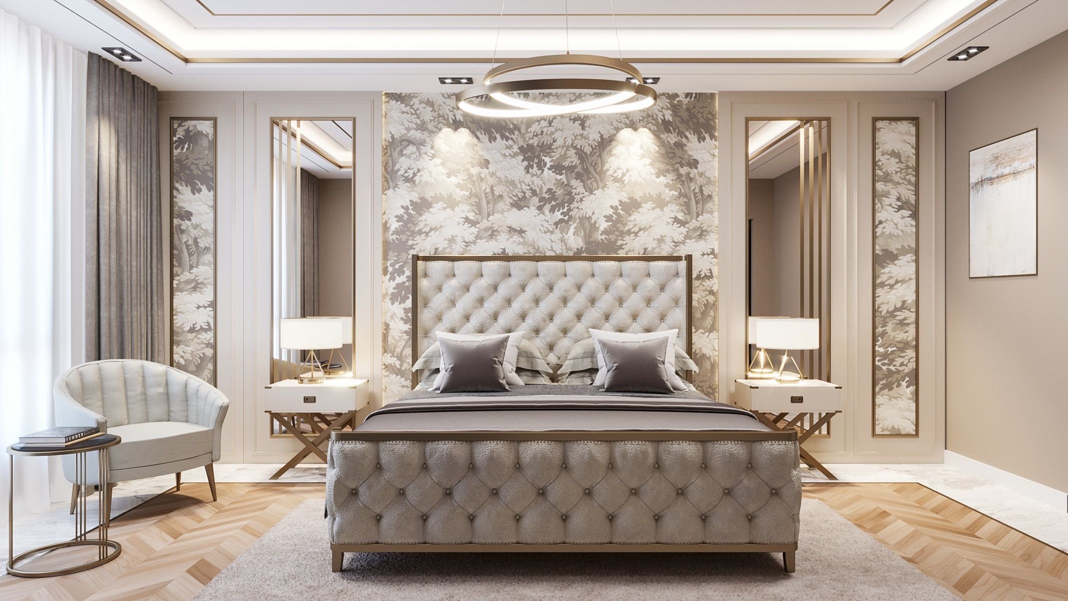 Modern Bedroom Interior 3D model_1