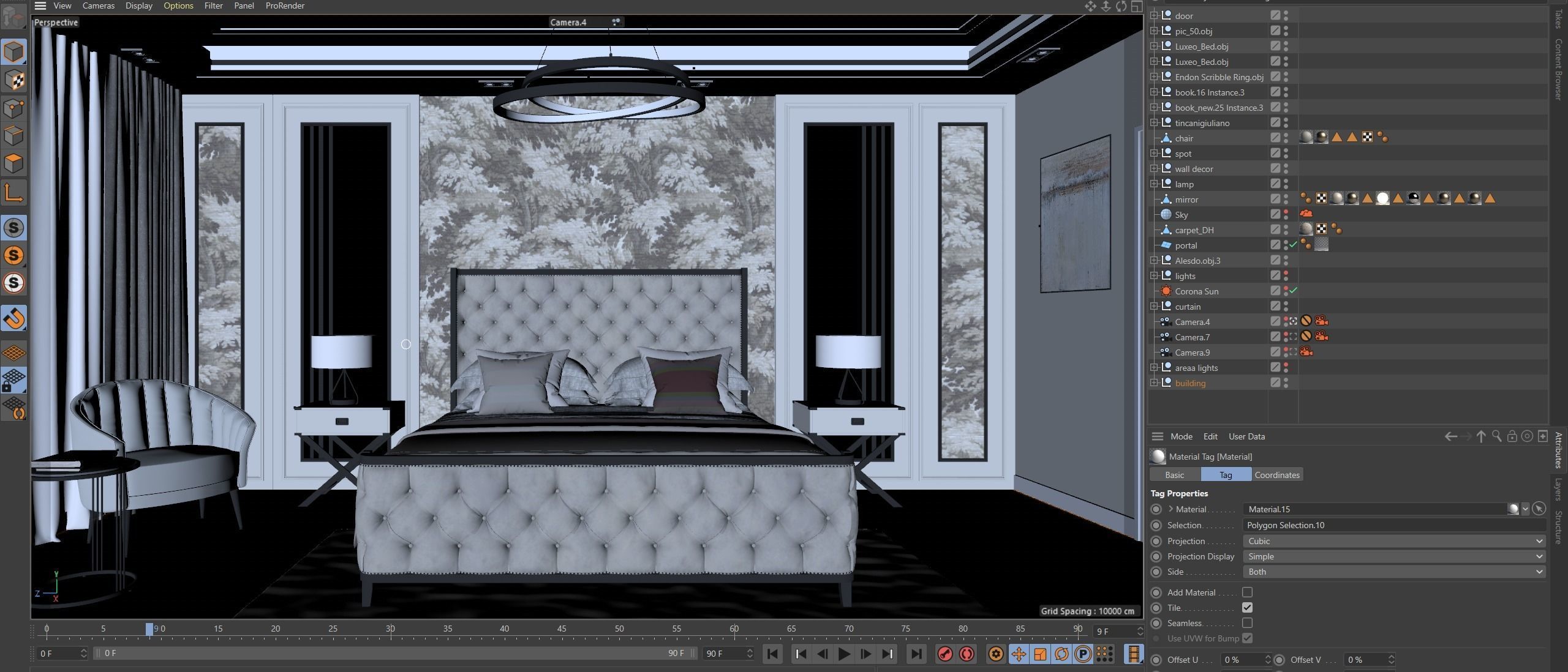 Modern Bedroom Interior 3D model_2