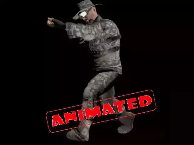 marine recon animated Low-poly 3D model