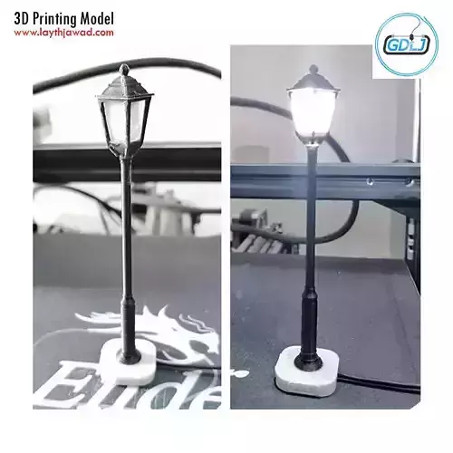 Lantern lamp post 3D print model