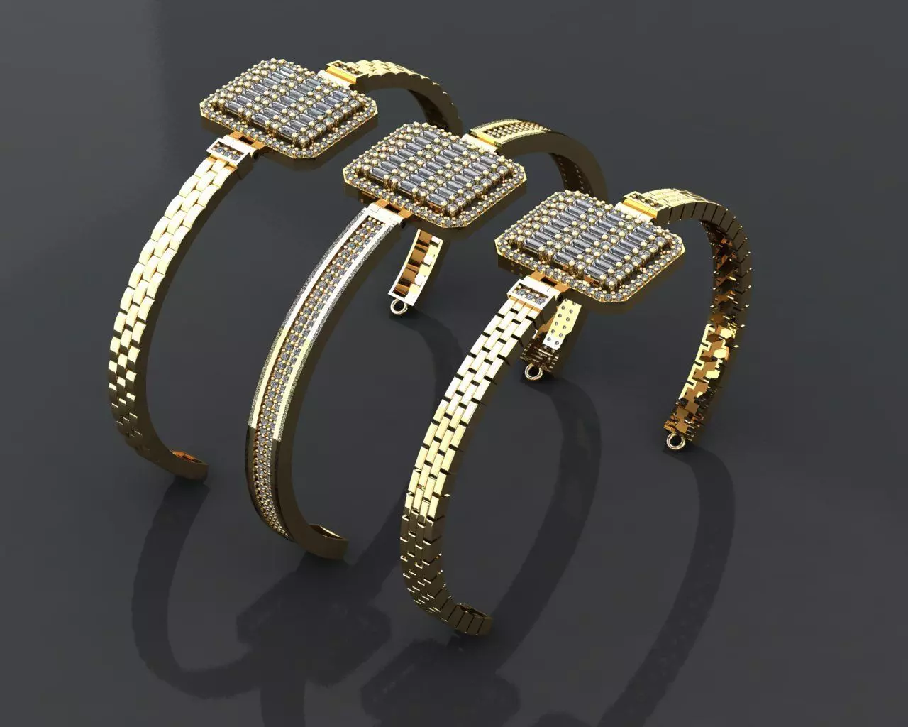 K63- Diamond bracelet 3D print model_0