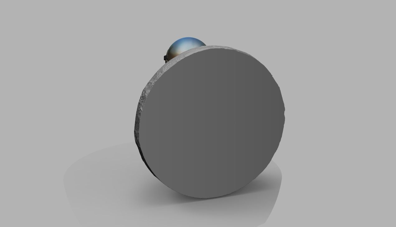 CUTE CHIBI SPACEMAN ON EDGE OF MOON 3D PRINT MODEL 3D print model_47