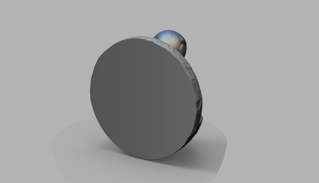 CUTE CHIBI SPACEMAN ON EDGE OF MOON 3D PRINT MODEL 3D print model_19