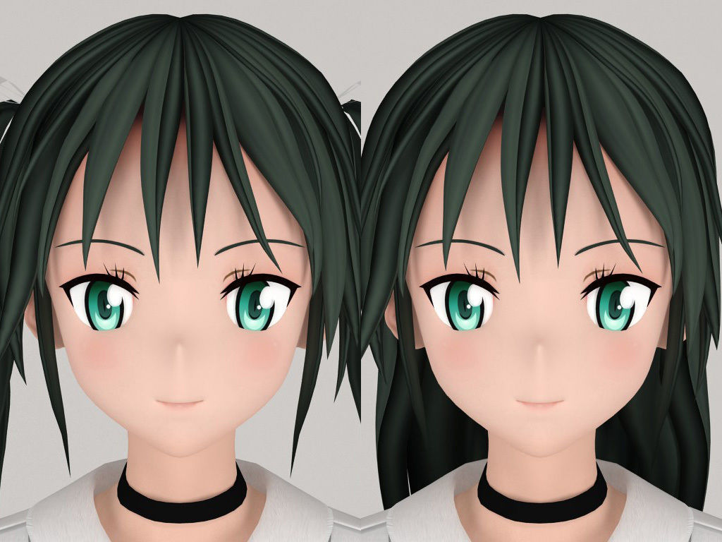 T pose nonrigged model of Francesca Lucchini anime girl 3D model_1