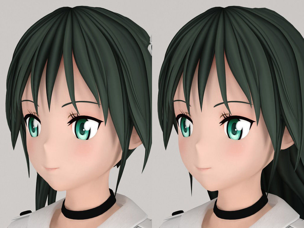 T pose nonrigged model of Francesca Lucchini anime girl 3D model_2