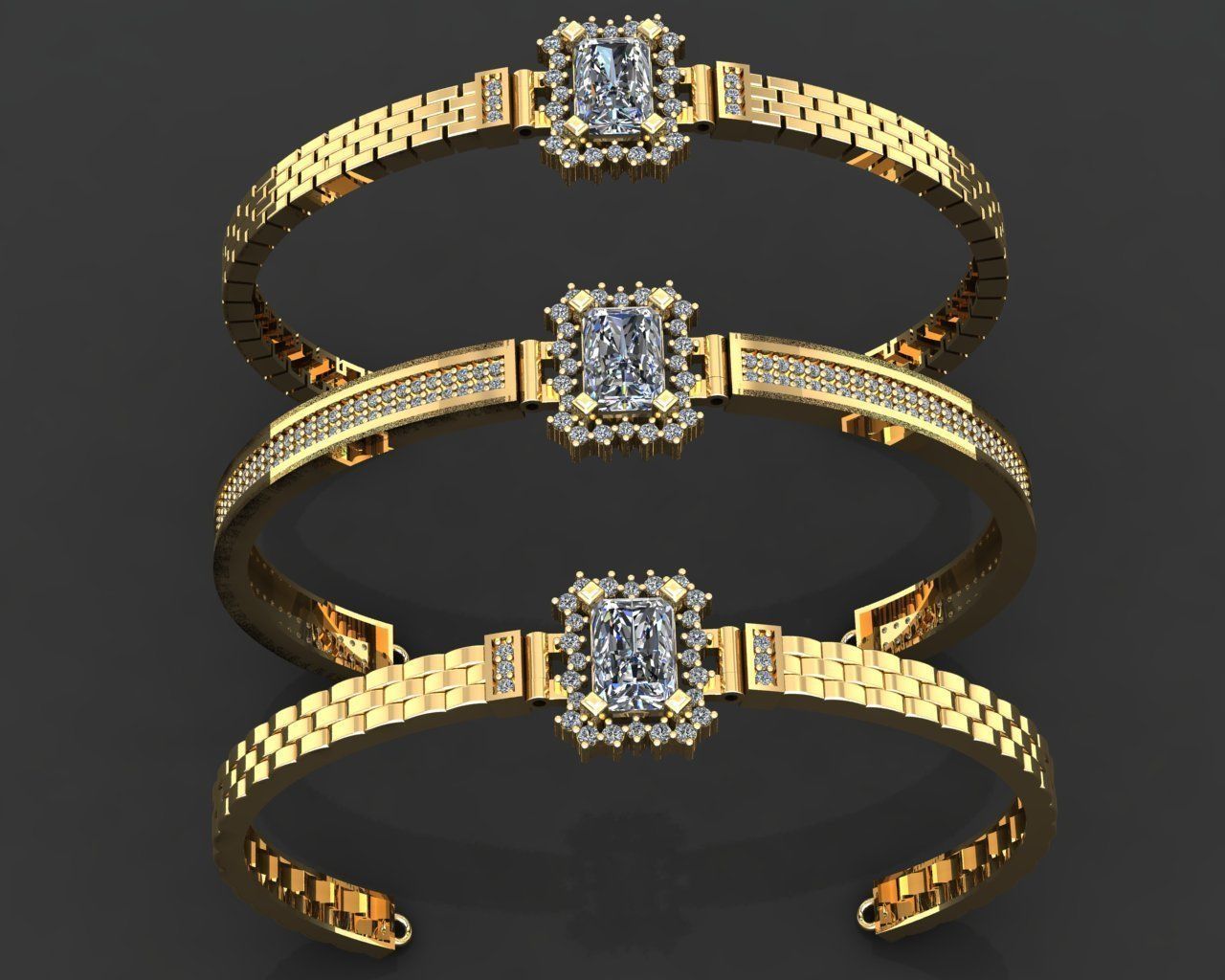 K65- Diamond ring 3D print model_2