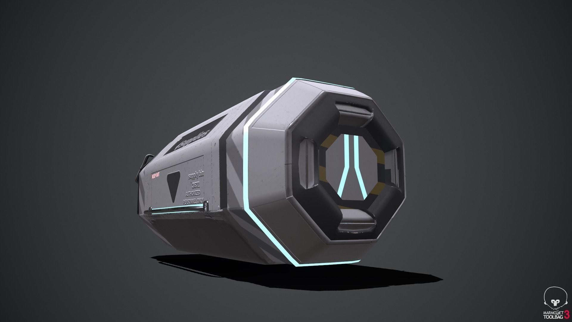 Scifi loot supplies crate Low-poly 3D model_16
