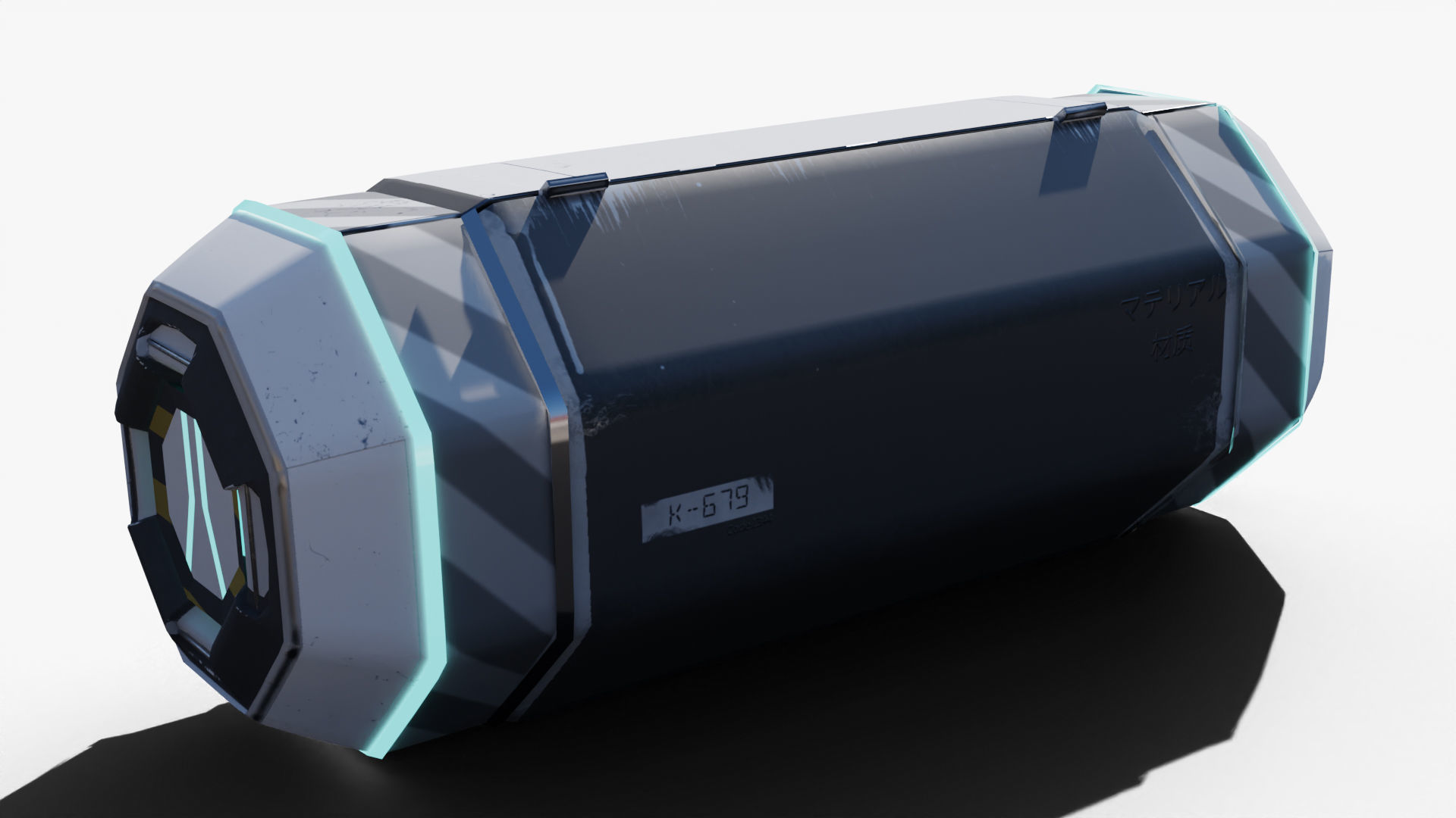 Scifi loot supplies crate Low-poly 3D model_4