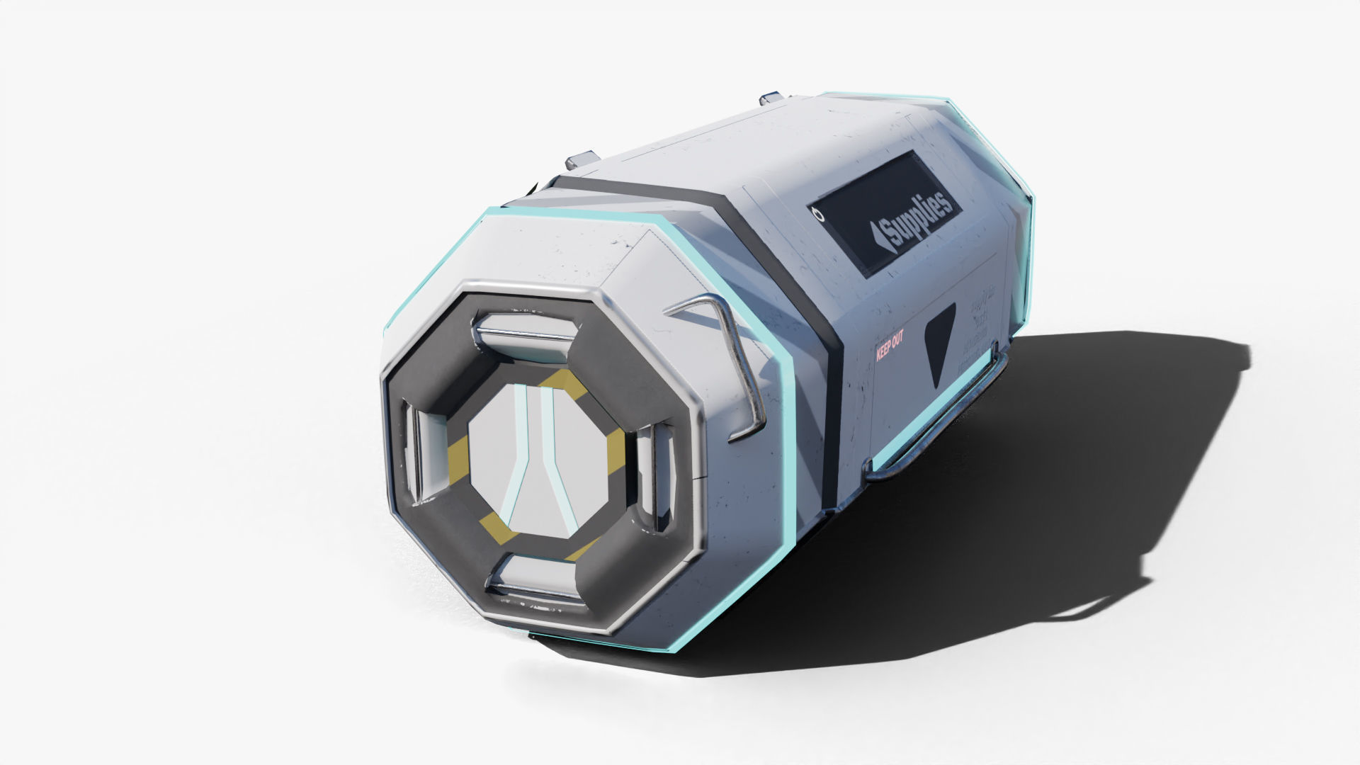 Scifi loot supplies crate Low-poly 3D model_3