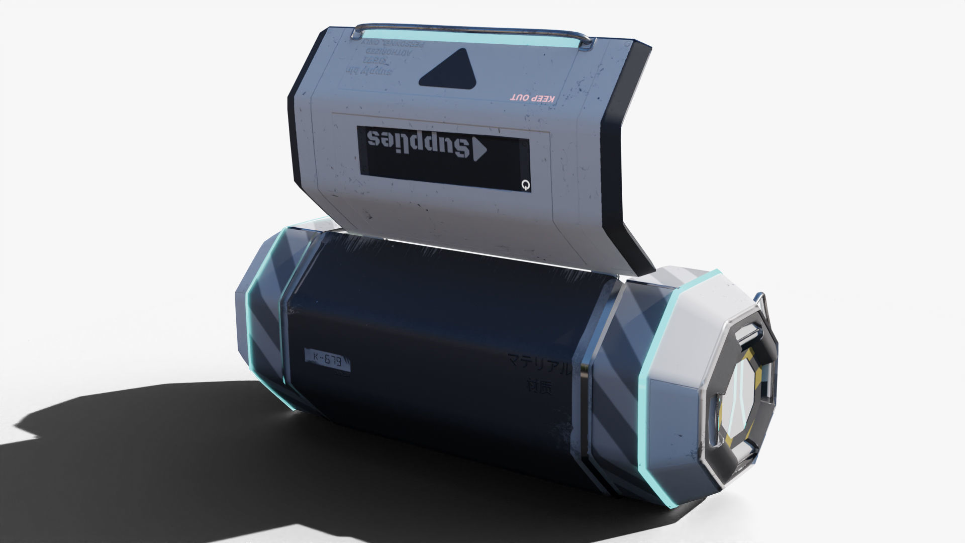 Scifi loot supplies crate Low-poly 3D model_6
