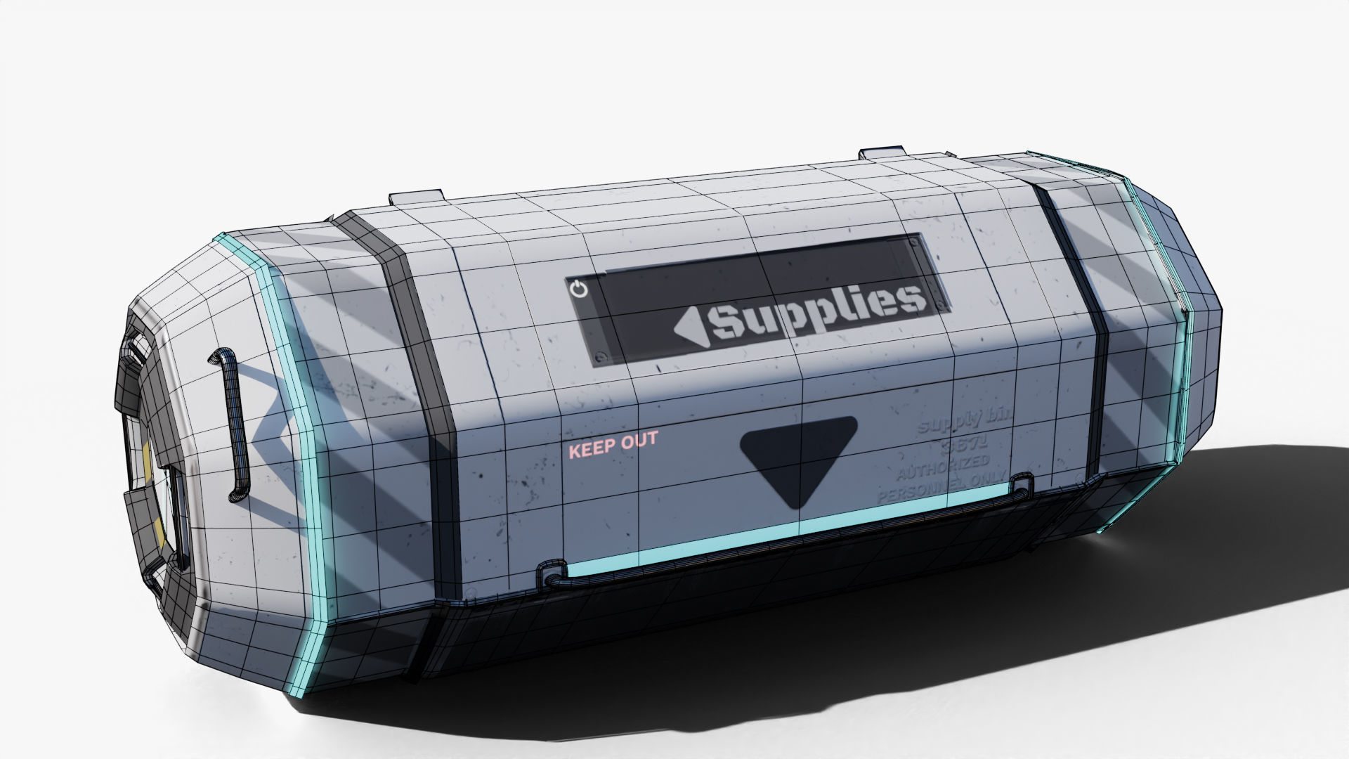 Scifi loot supplies crate Low-poly 3D model_7