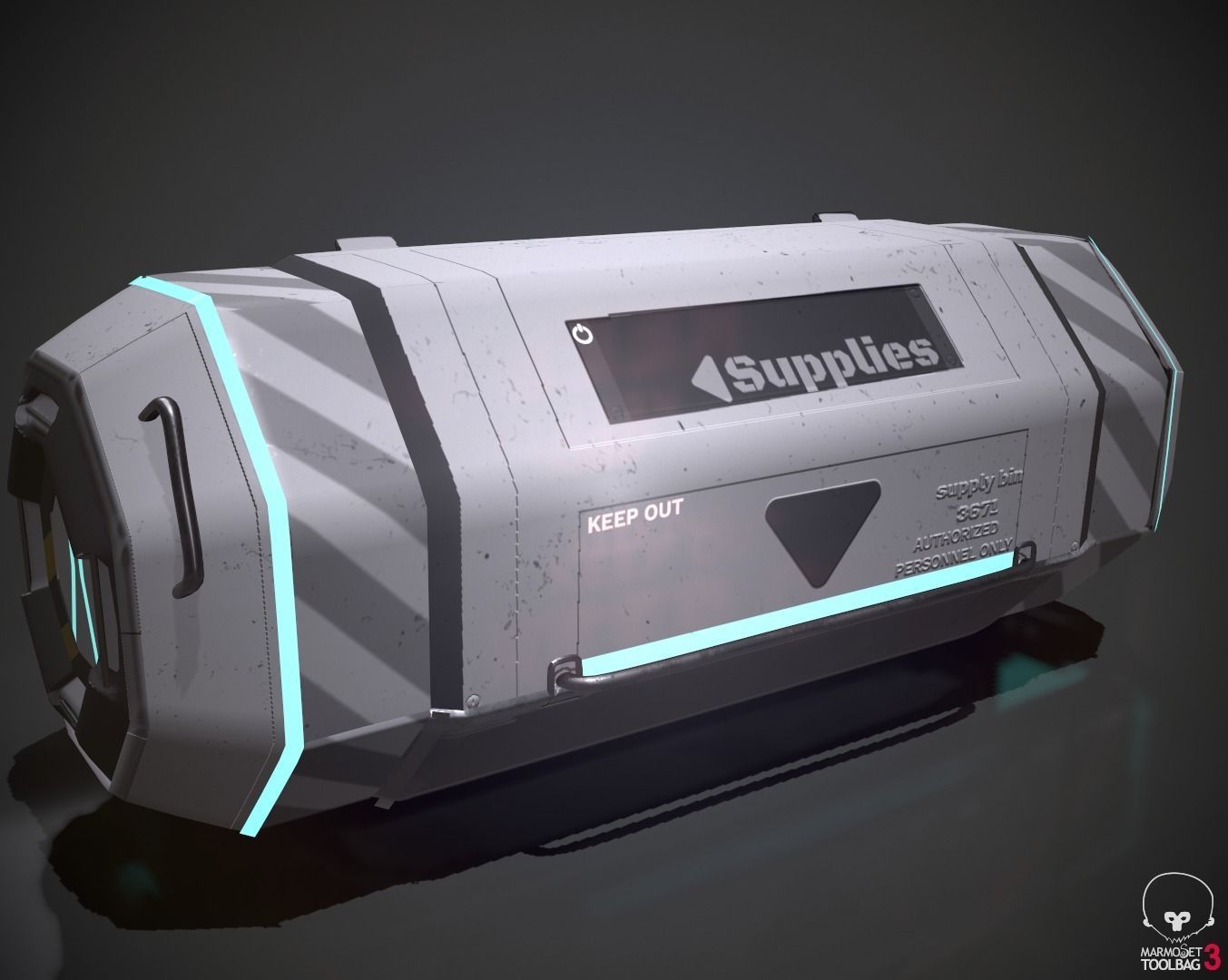 Scifi loot supplies crate Low-poly 3D model_8