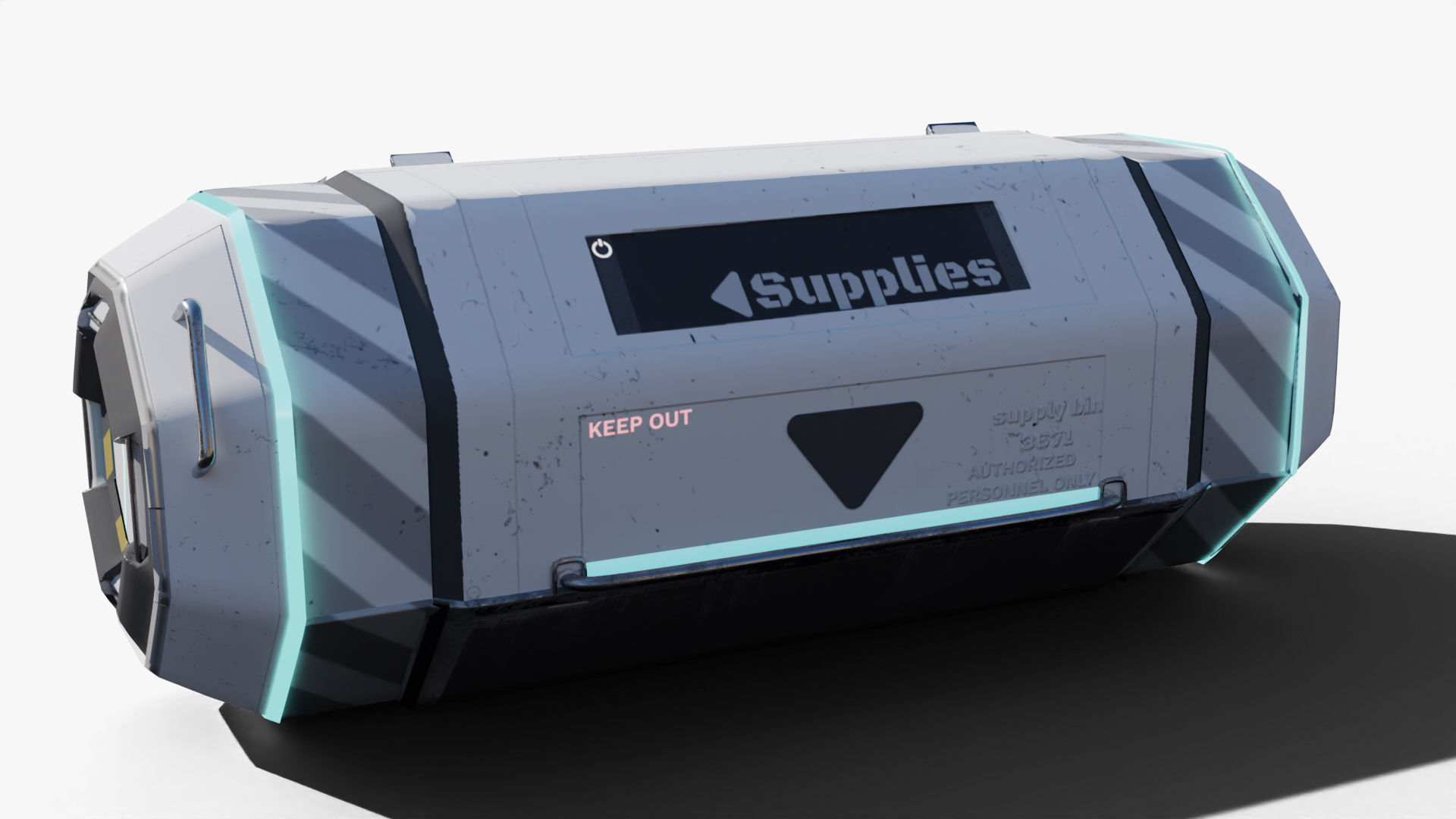Scifi loot supplies crate Low-poly 3D model_2
