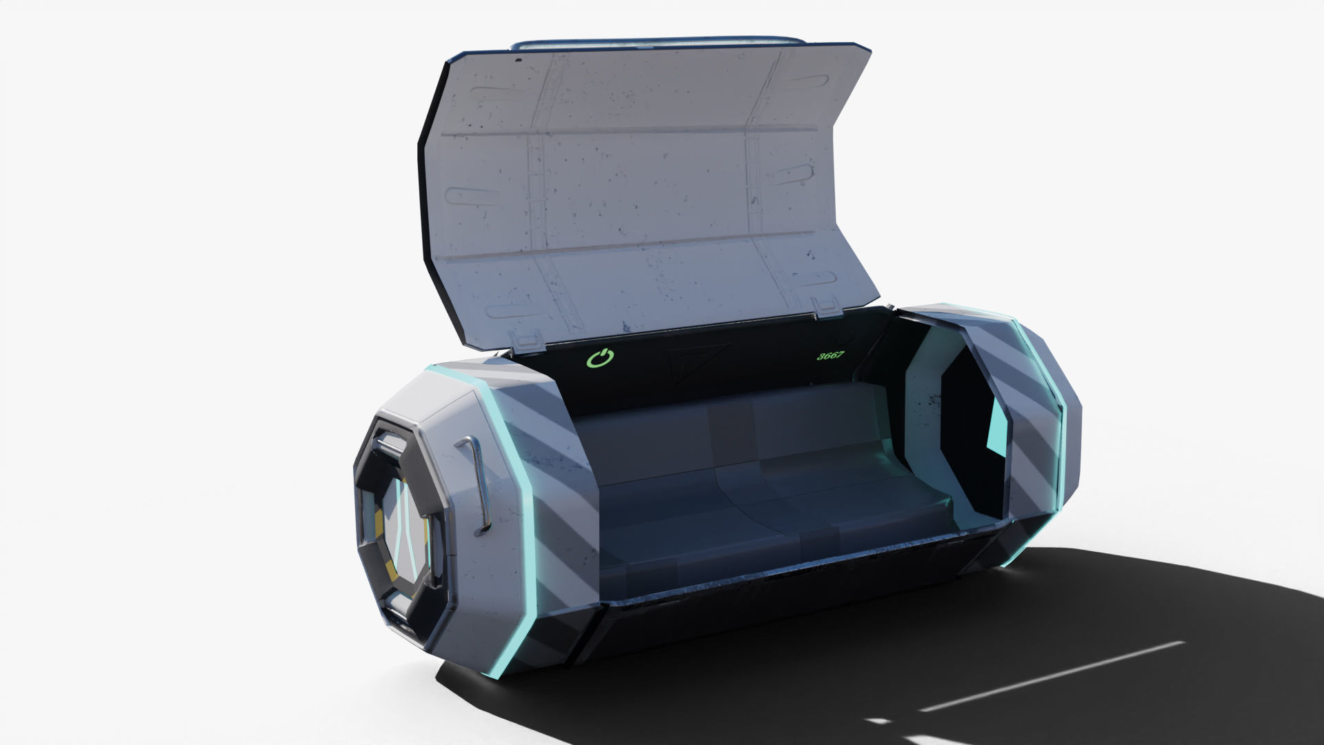 Scifi loot supplies crate Low-poly 3D model_5
