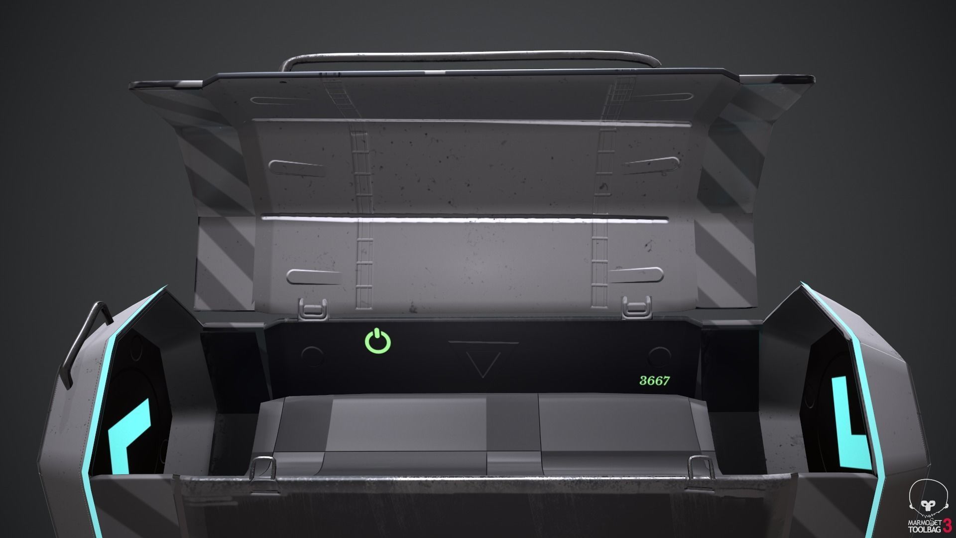 Scifi loot supplies crate Low-poly 3D model_18